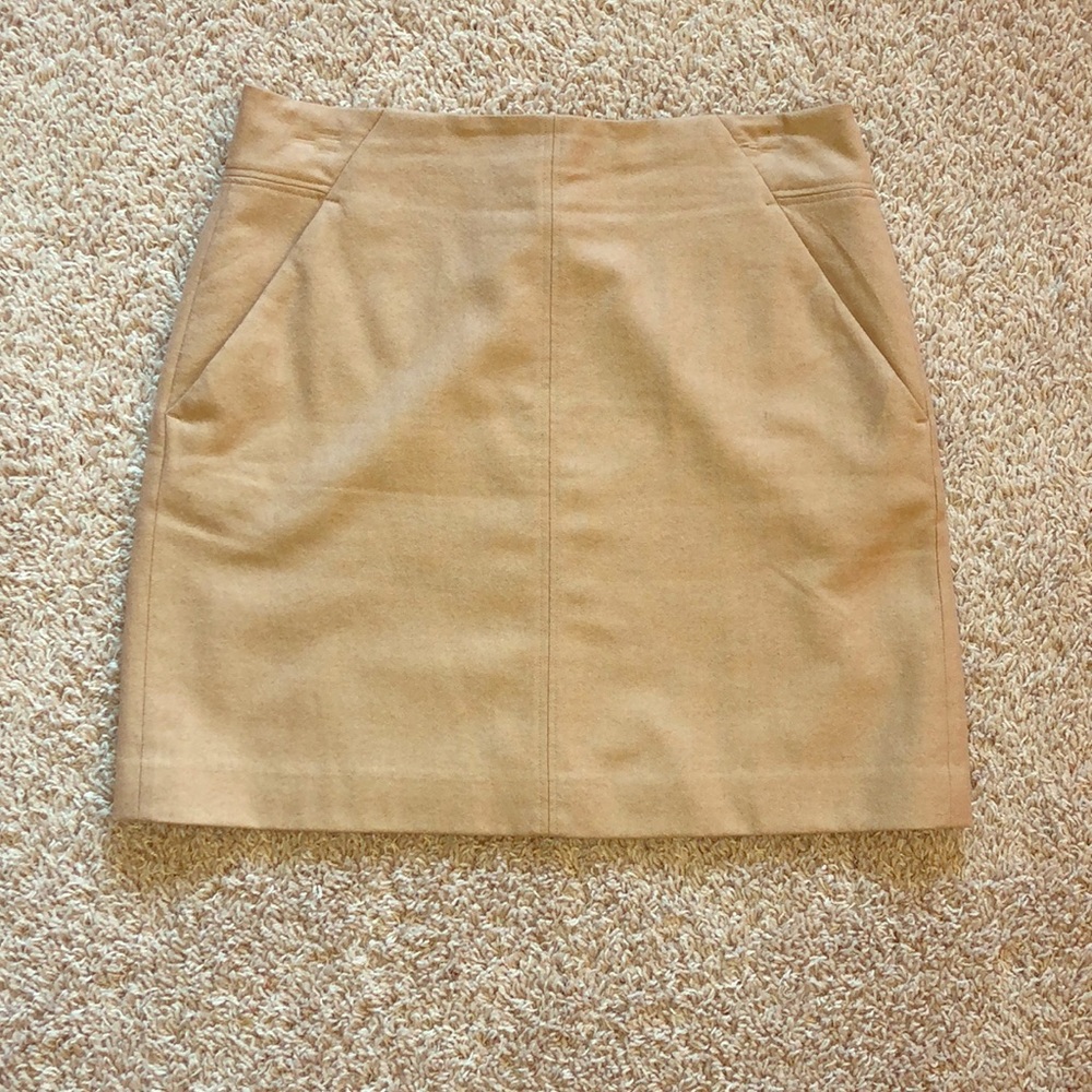Loft tan wool skirt